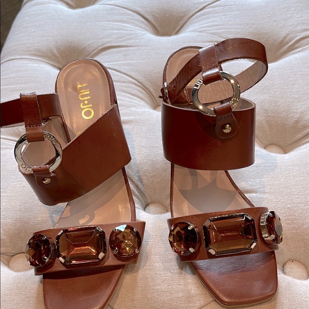 Liu Jo Brown Leather Sandals